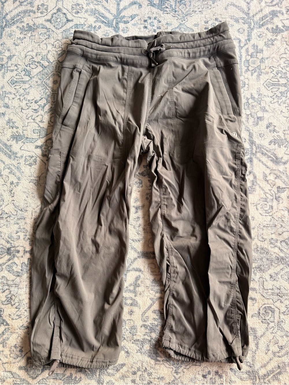 Grey Lululemon Studio Crops